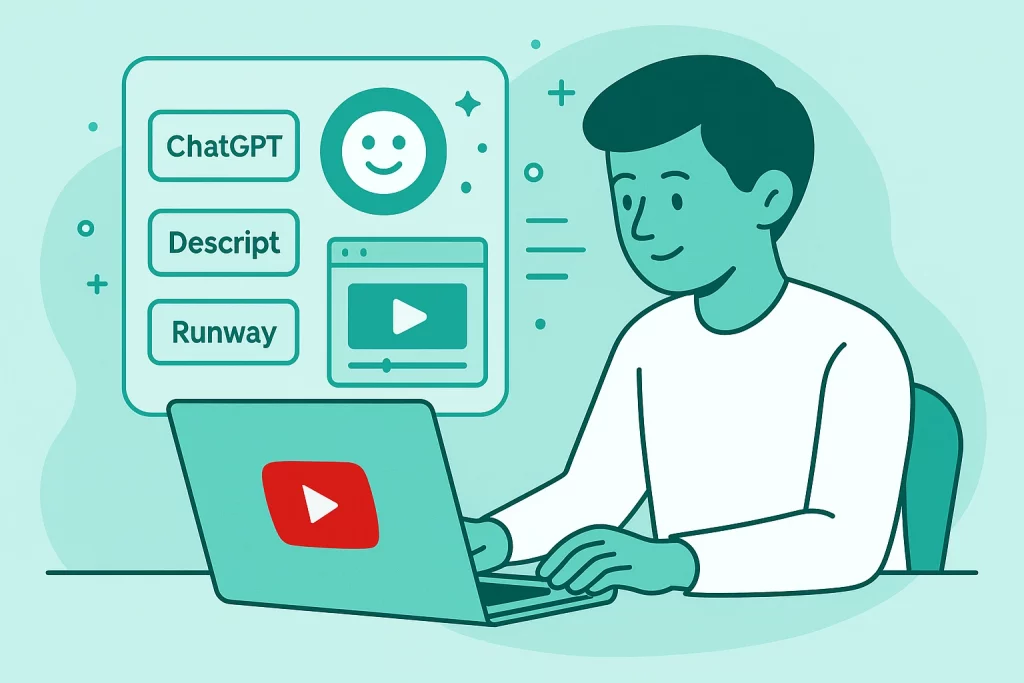 YouTube creator using AI tools for video production