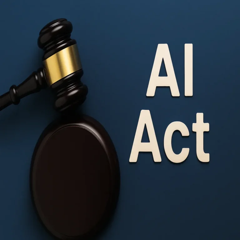 California AI Safety Law with gavel and AI letters