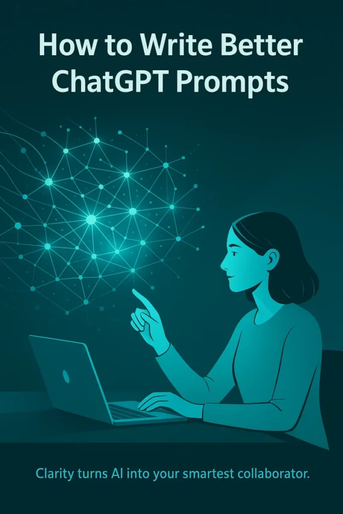 Person collaborating with AI through clear prompt writing