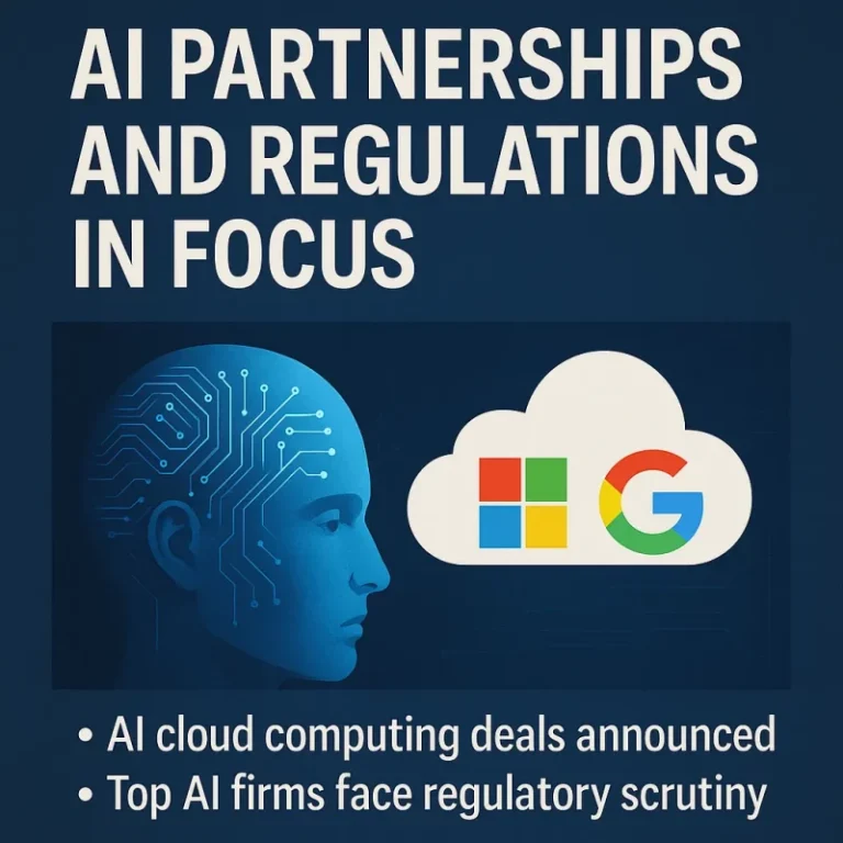 Cover image illustrating the 2025 AI infrastructure wars with a digital human head, cloud icons and AI partnerships between major cloud providers.