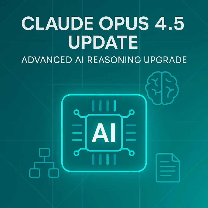 Premium Arti-Trends cover visual of the Claude Opus 4.5 update featuring an AI chip icon, teal gradient, and minimal tech graphics.
