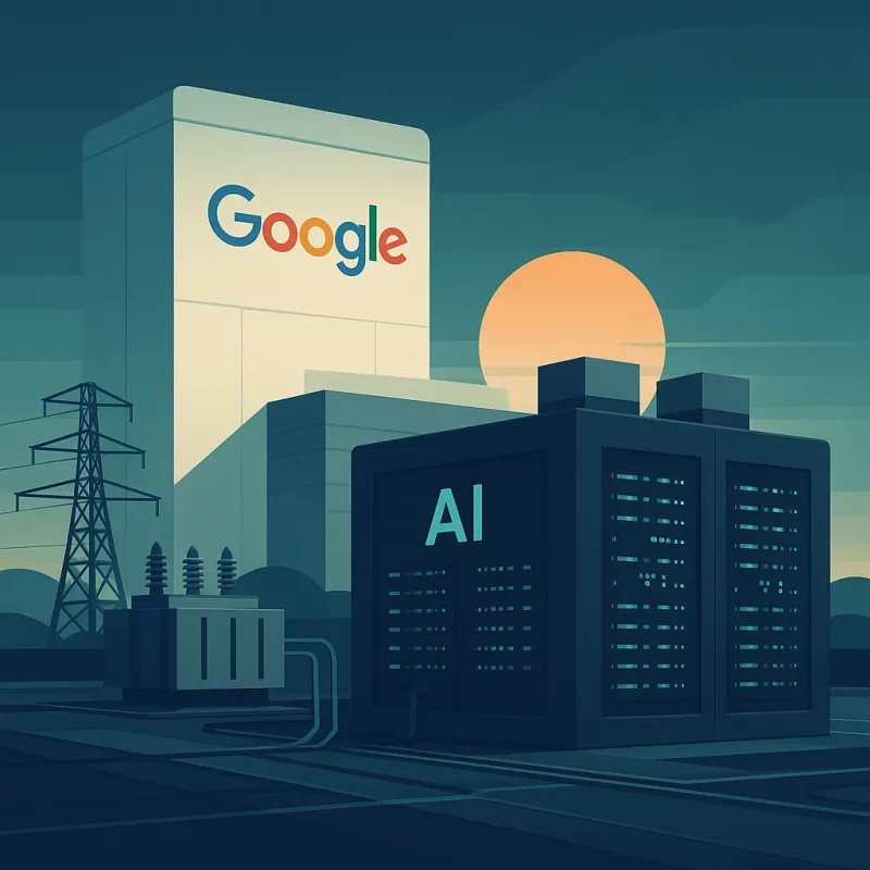 Illustration of Google’s AI datacenters in Texas, highlighting infrastructure, servers, and the $40B investment.