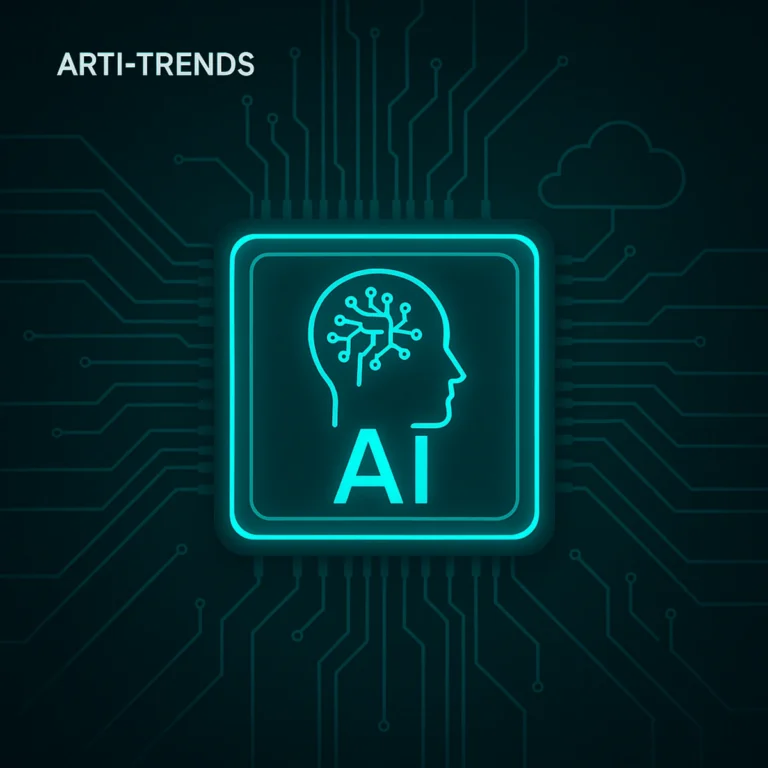 Futuristic AI infrastructure chip with turquoise glow symbolizing Google’s AI compute leadership