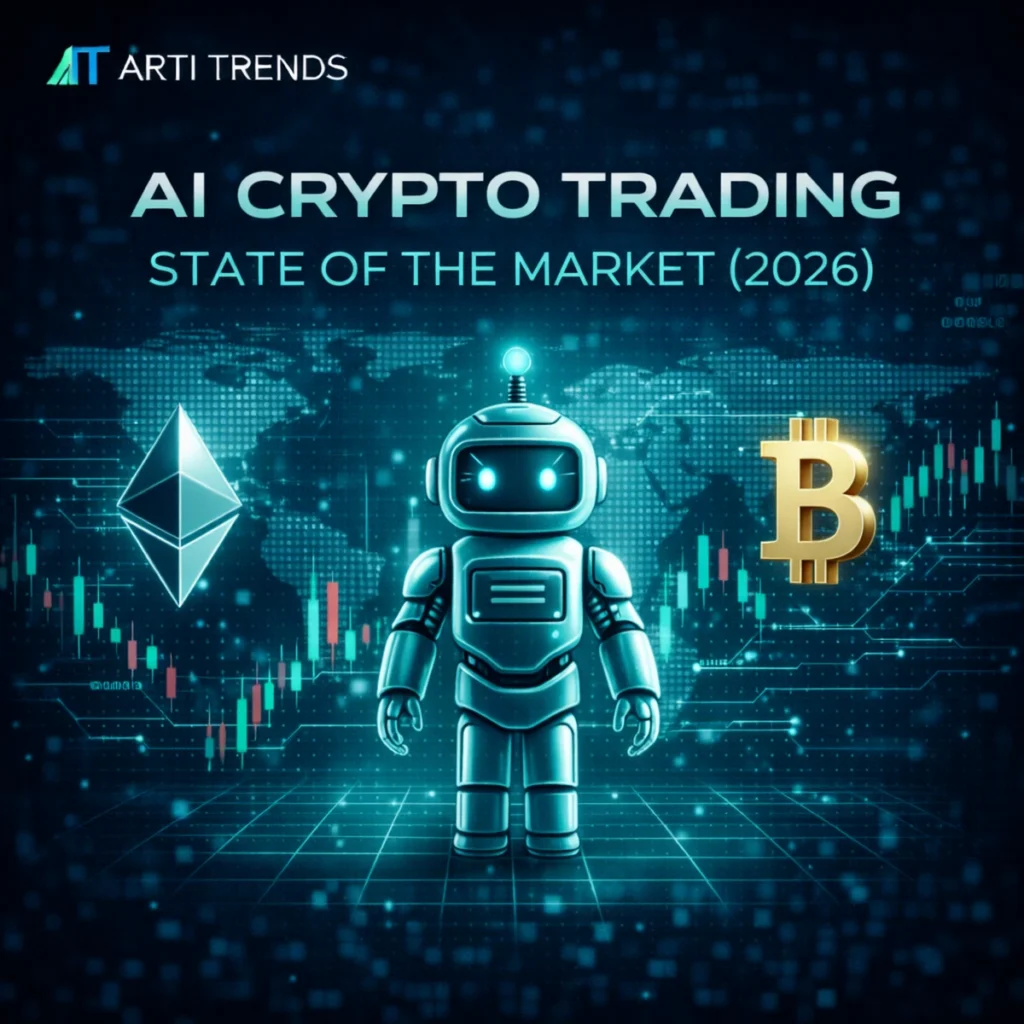 AI crypto trading market overview in 2026 showing automated trading systems, bitcoin, ethereum and market structure trends