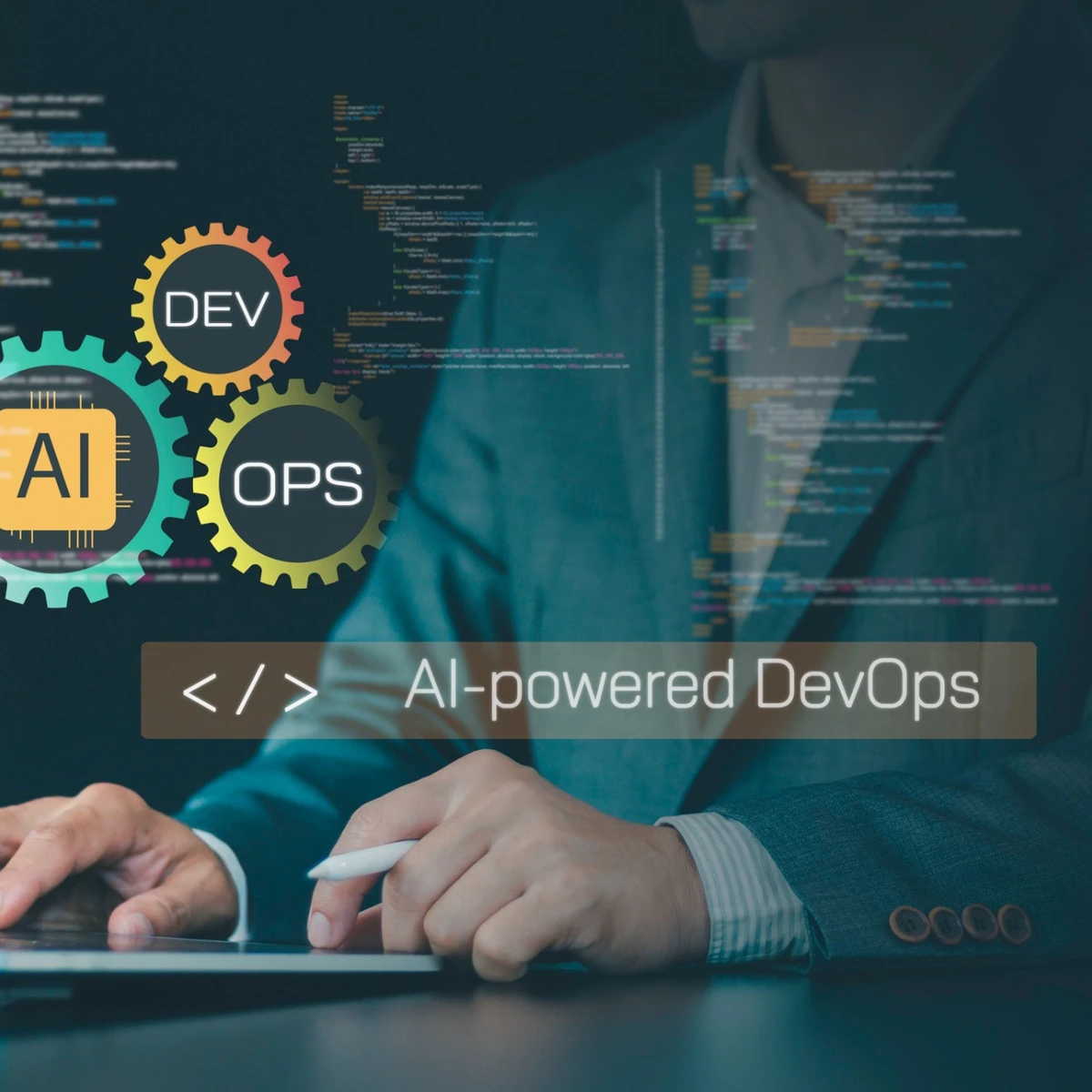 AI-powered DevOps workflow illustrating how artificial intelligence augments software engineers in modern development environments