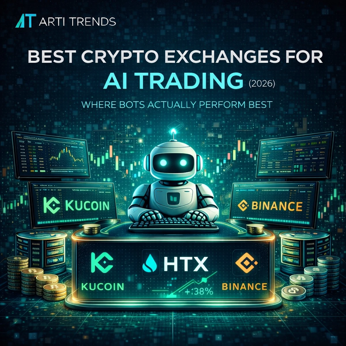 Best crypto exchanges for AI trading in 2026 showing where trading bots perform best across major platforms