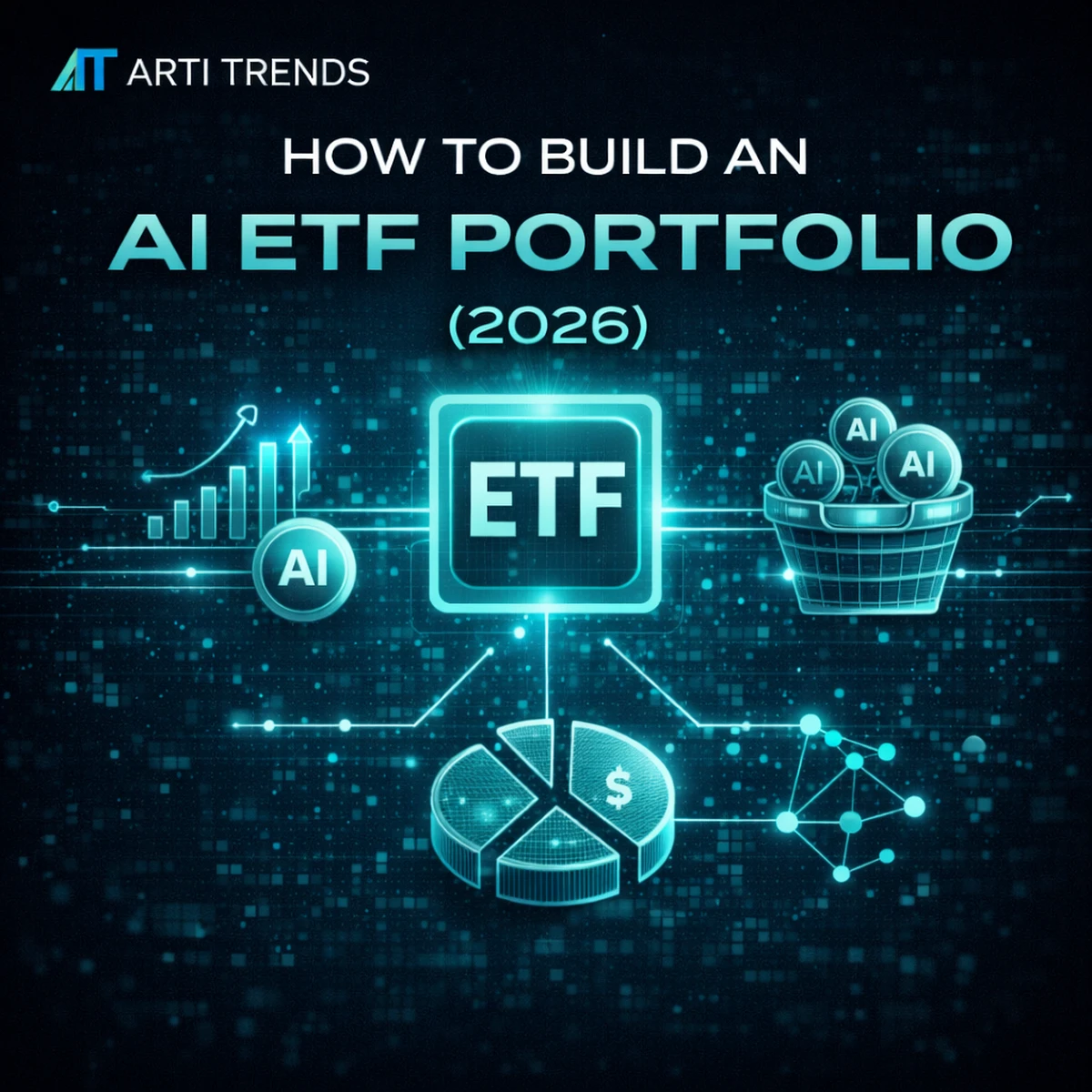 How to build an AI ETF portfolio in 2026 showing asset allocation, diversification and artificial intelligence investment themes