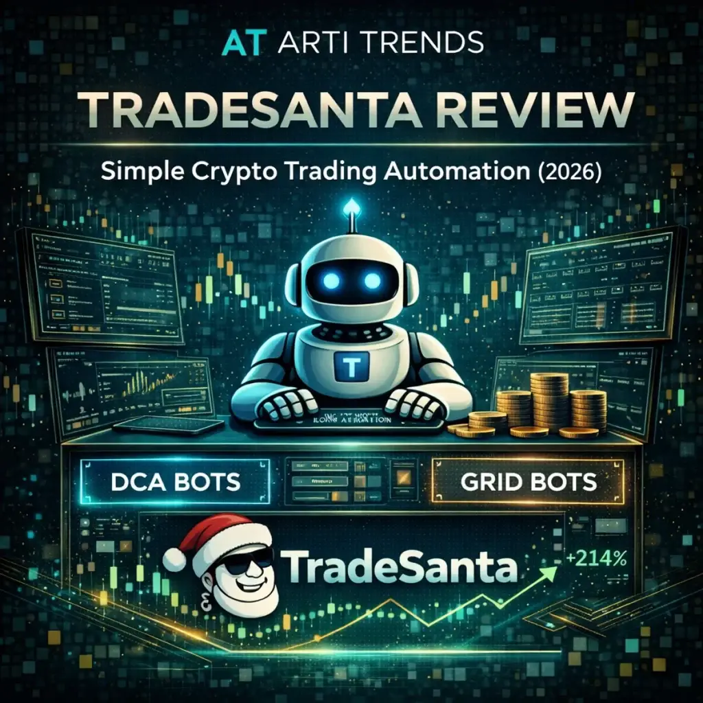 TradeSanta review 2026 AI crypto trading bot platform with DCA bots and grid trading automation