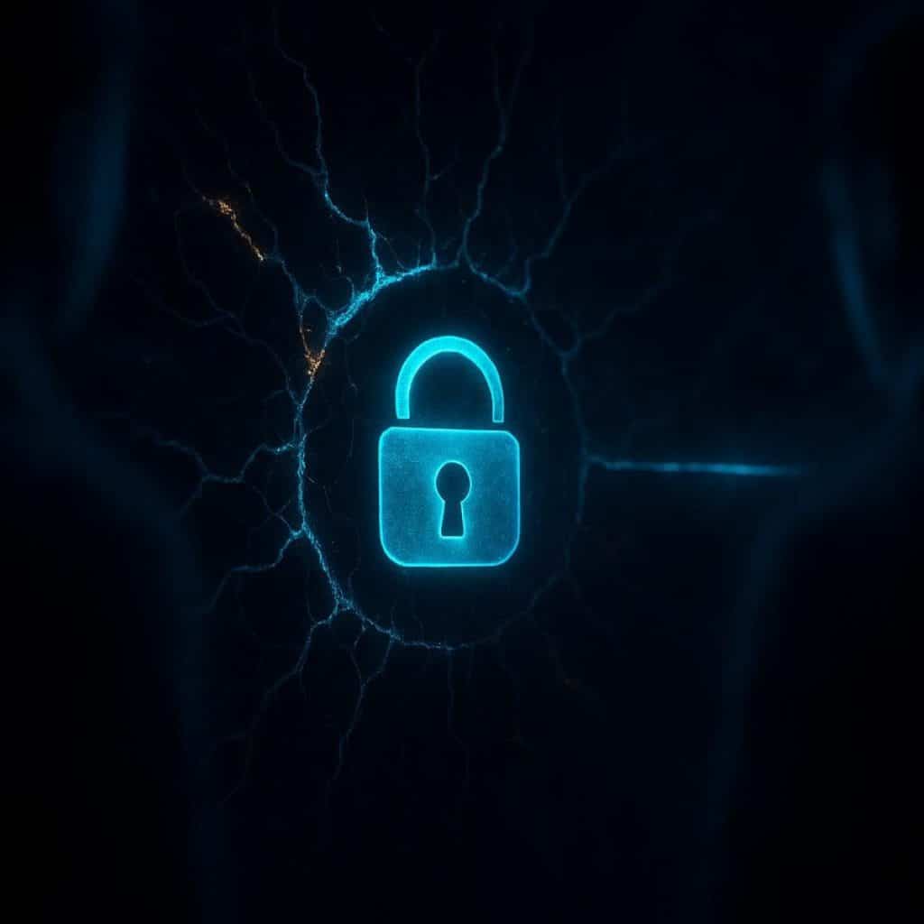 Stylized legal gavel integrated into a glowing circuit grid on a dark tech background