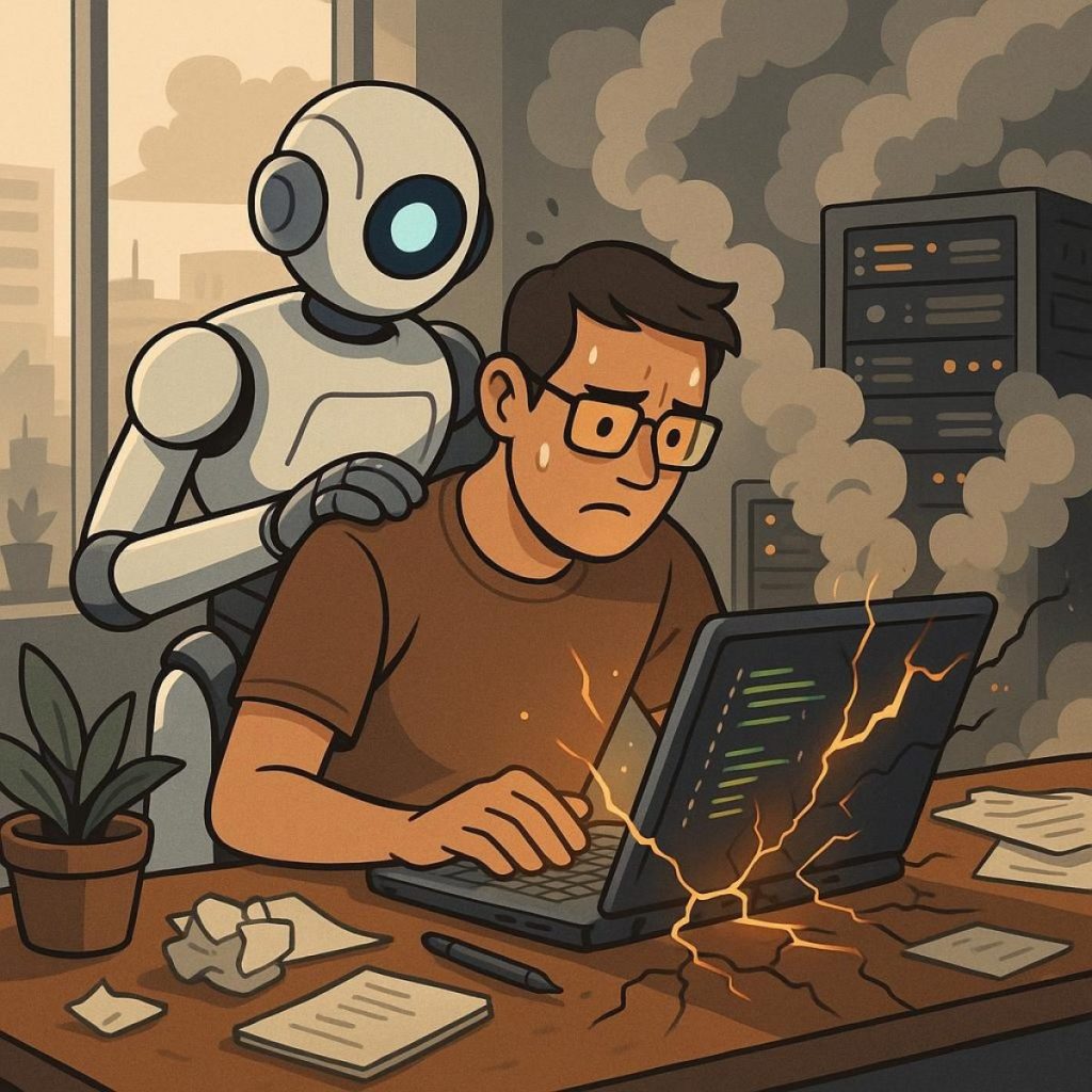 Developer and AI agent working together, duet metaphor