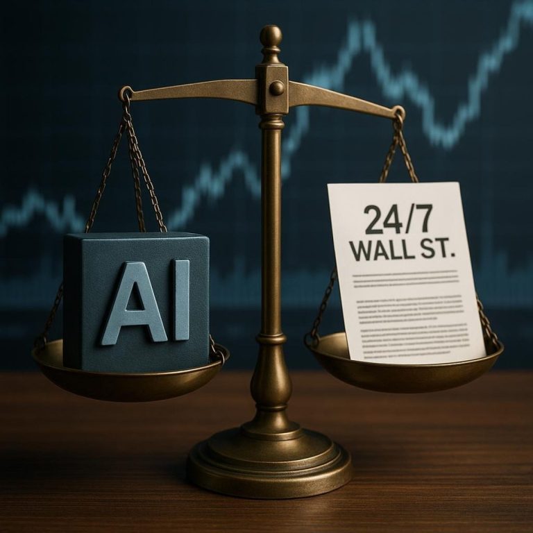Highlighted server rack in a futuristic data center symbolizing a small-cap AI company