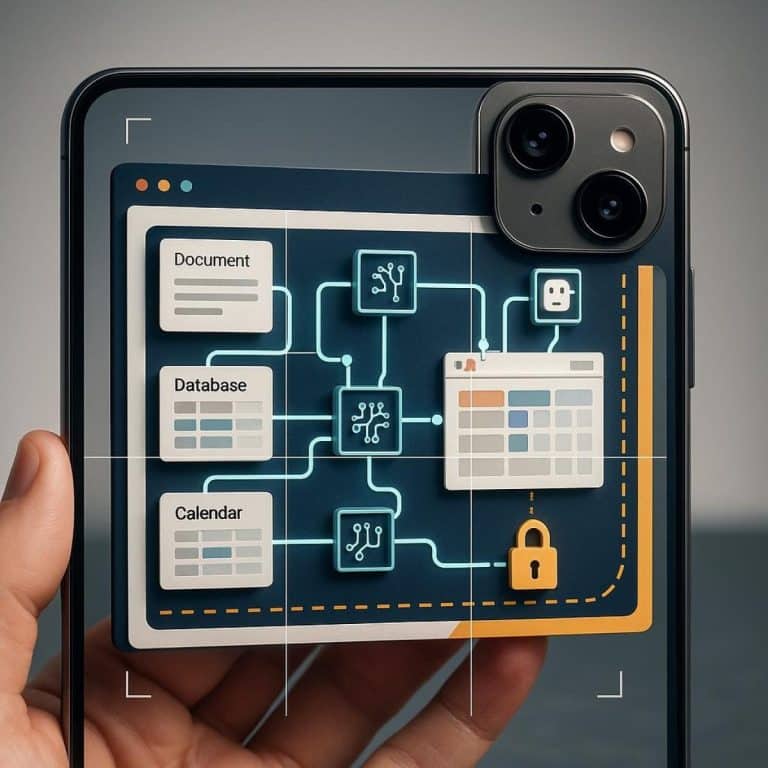 Workspace graph with AI agent nodes executing actions across documents