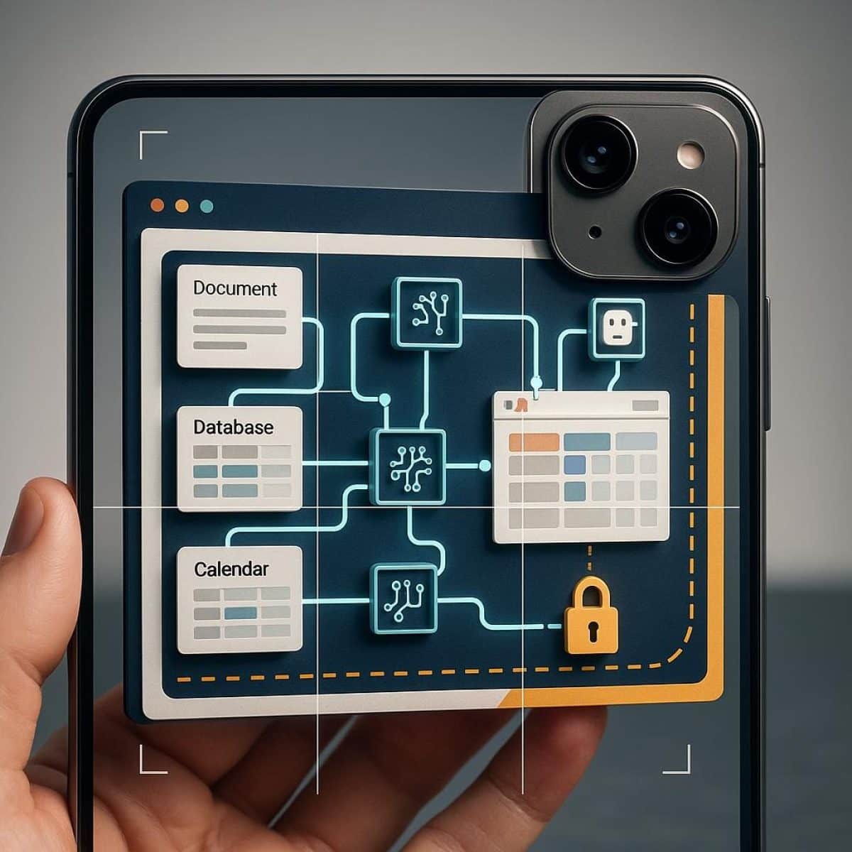 Workspace graph with AI agent nodes executing actions across documents