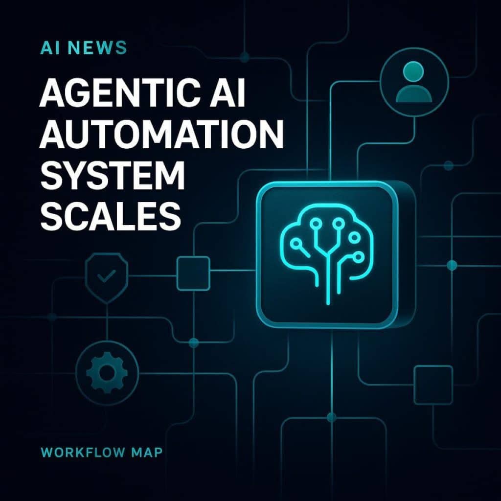 Agent nodes looping around a system hub representing persistent agentic AI