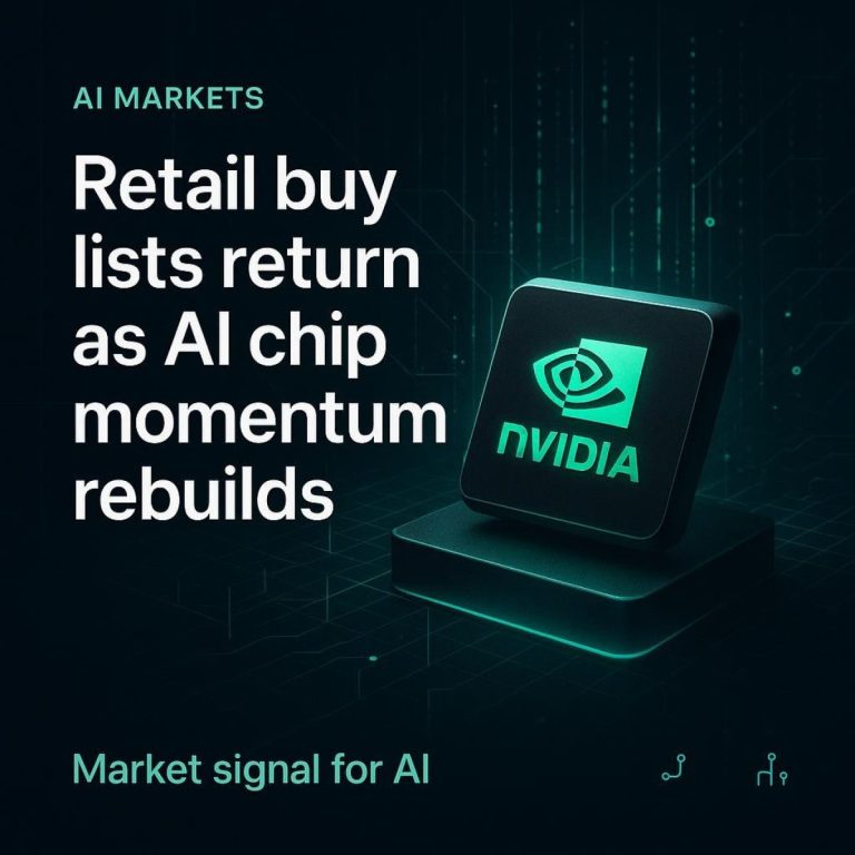 NVIDIA GPU racks with rising stock chart overlay