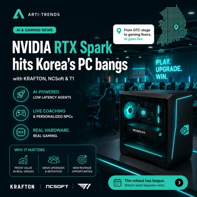 NVIDIA RTX Spark deployment in Korean PC bangs with KRAFTON NCSoft and T1