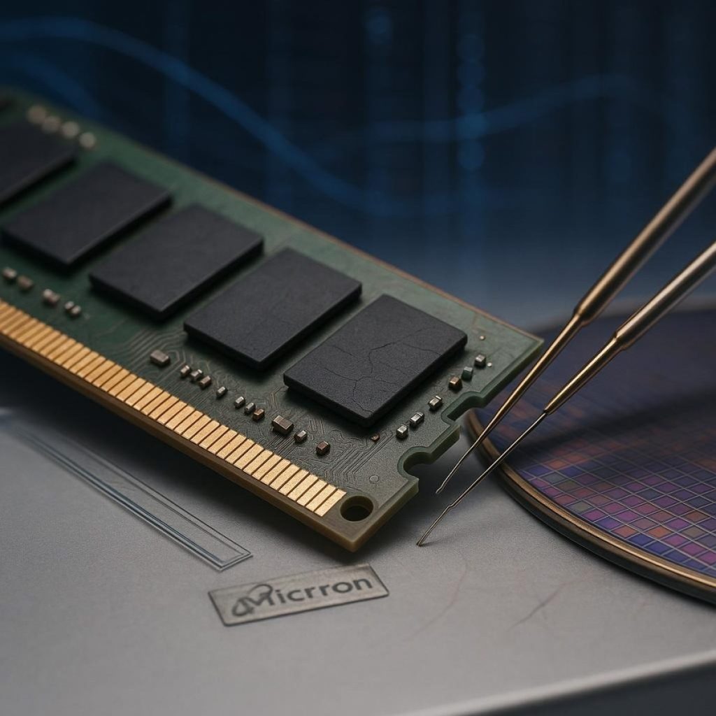 Editorial cover image for Micron Technology (MU) falls 5% as tech stocks slide - a barometer for AI hardware